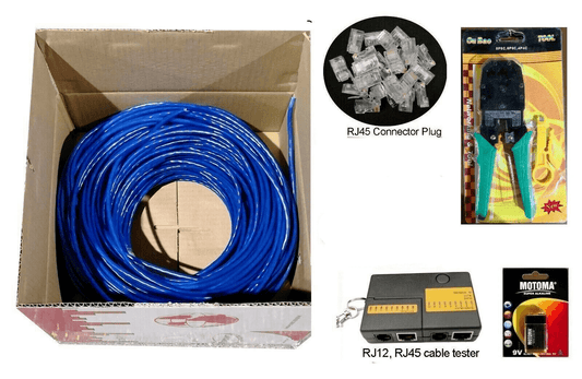 300m 305m 1000 foot Cat 6 RJ45 Network Ethernet LAN POE Cable with Bonus Items - BESTA