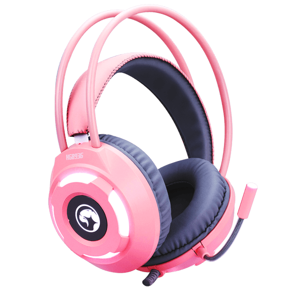 PINK RGB LED Gaming Headset Stereo Surround 7.1 PC Computer Headphone Mic HG8936 - BESTA
