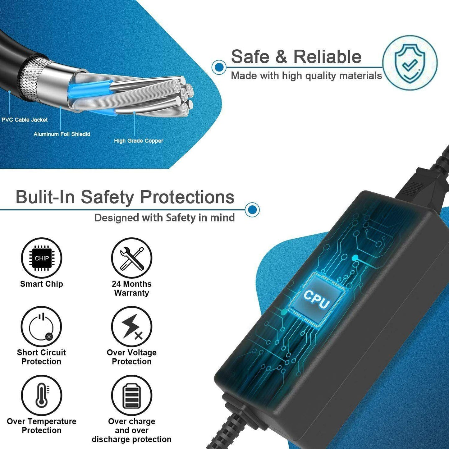 Laptop Power Adapter Charger Toshiba Satellite Pro C875 L870 Dynabook Qosimo - BESTA