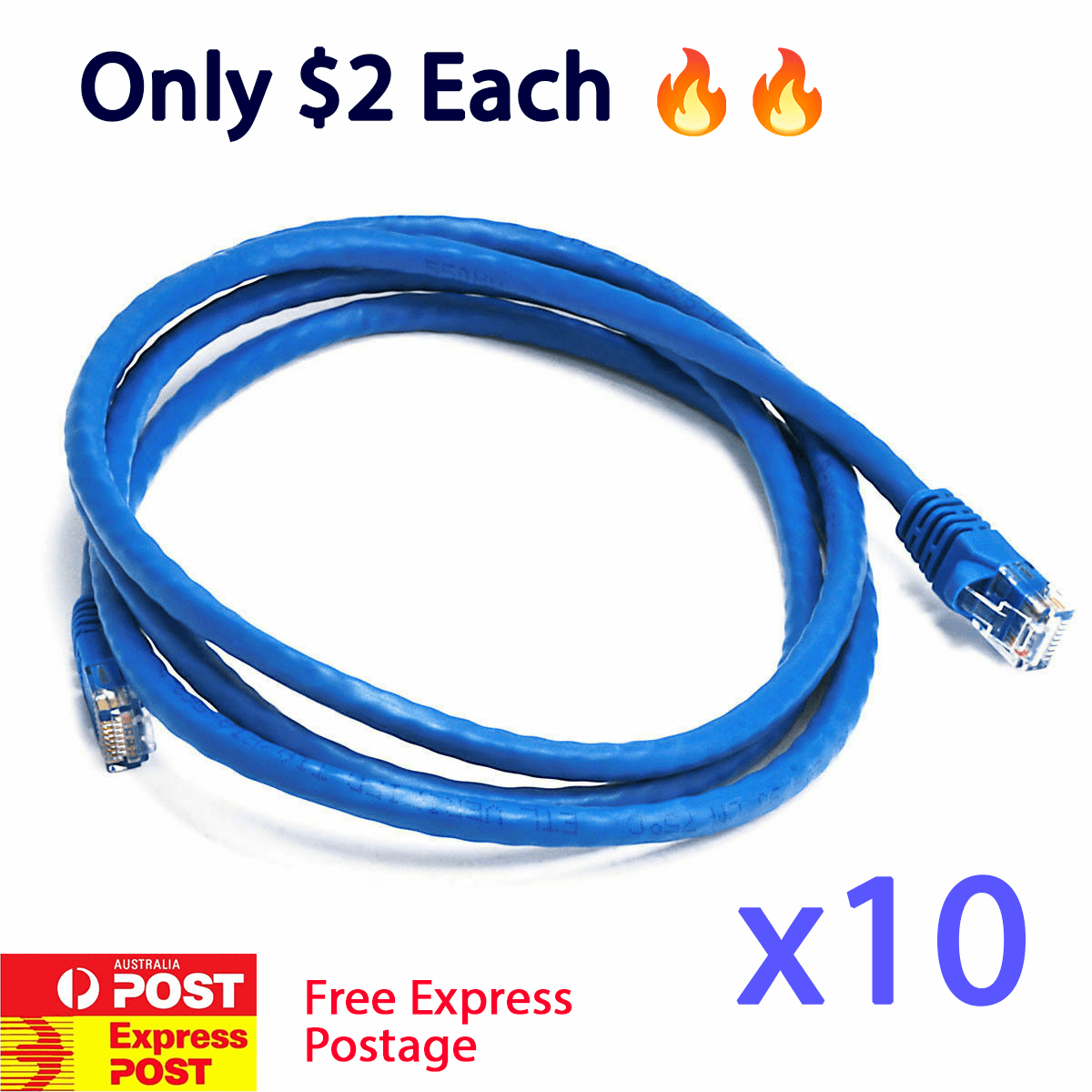 10x 50cm 0.5m Cat 6 RJ45 Ethernet Network Cable Free Express Post Bulk Buy - BESTA