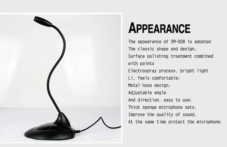Somic Desktop Microphone 3.5mm Wired Plug and Play Speech Chat for Laptop PC - BESTA