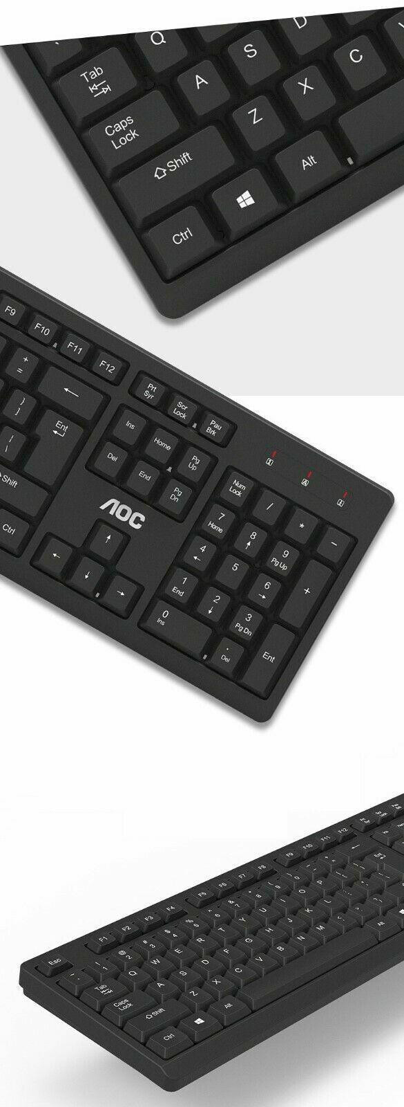 AOC KM210 Wireless Keyboard Mouse Combo Bundle Set 104 Keys Waterproof 2.4GHz - BESTA