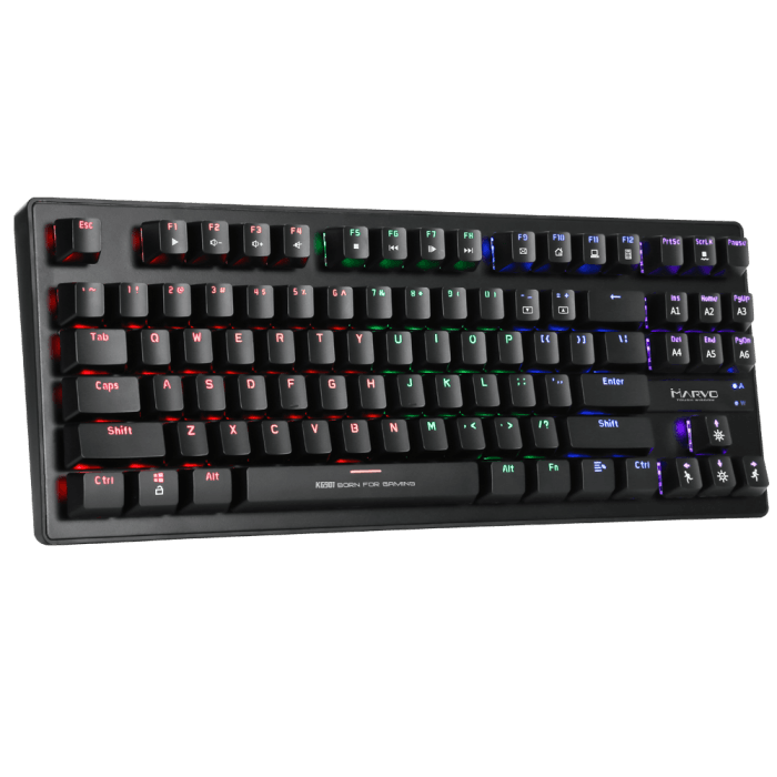 Compact Gaming Mechanical Keyboard Rainbow RGB Backlit LED Blue Switch 87 Keys - BESTA