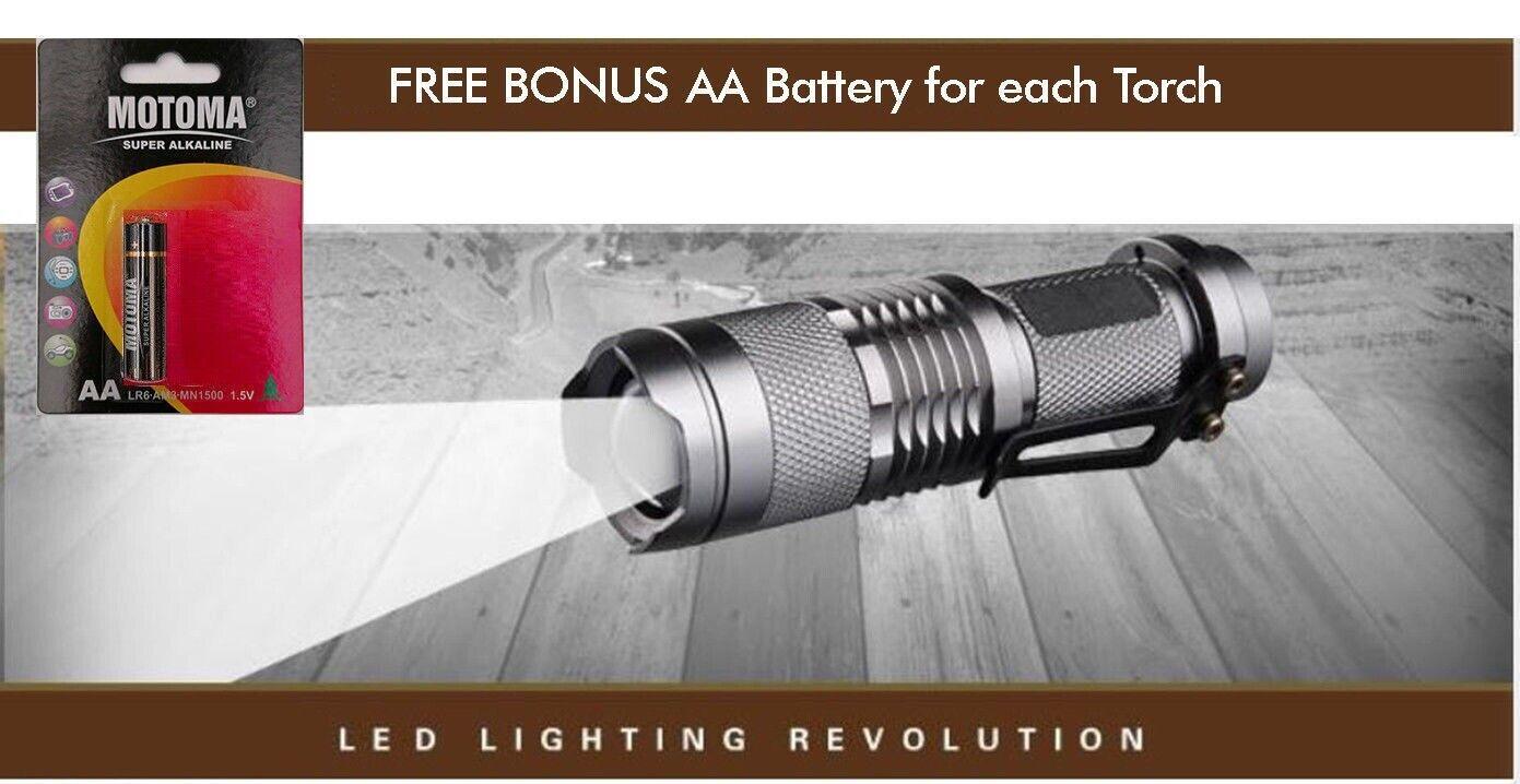 CREE Q5 LED Zoomable Focus Waterproof Flashlight Torch 1200LM w/ free AA battery - BESTA