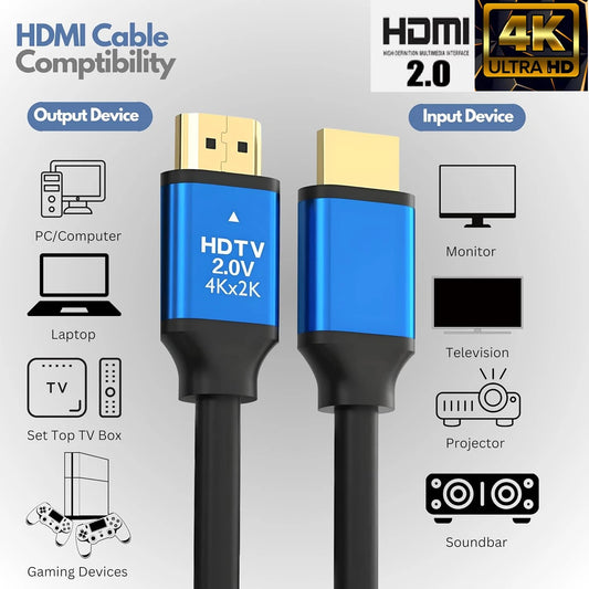 Premium HDMI Cable V2.0 Ultra HD 4K 2160p 1080p 3D High Speed Ethernet HEC ARC