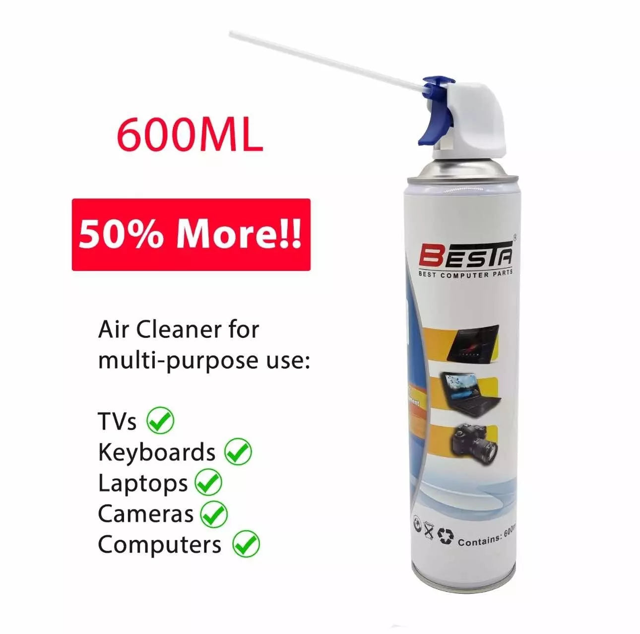 20x 40x 80x Wholesale Compressed Air Duster Can 600ml for Laptop PC Keyboard