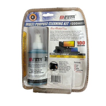 Screen Cleaning Kit Cleaner Spray Brush Microfiber Cloth Wipe Phone TV Camera - BESTA
