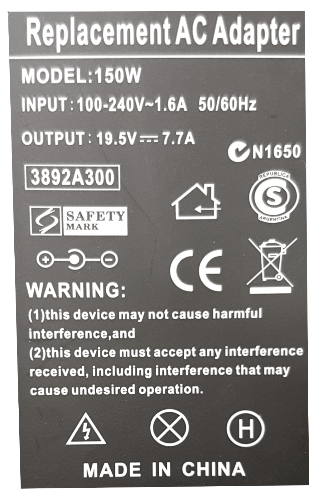 Generic 150W Dell HP 19.5V 7.7a 7.4x5.0mm AC Adapter Charger - BESTA