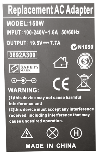 Generic 150W Dell HP 19.5V 7.7a 7.4x5.0mm AC Adapter Charger - BESTA