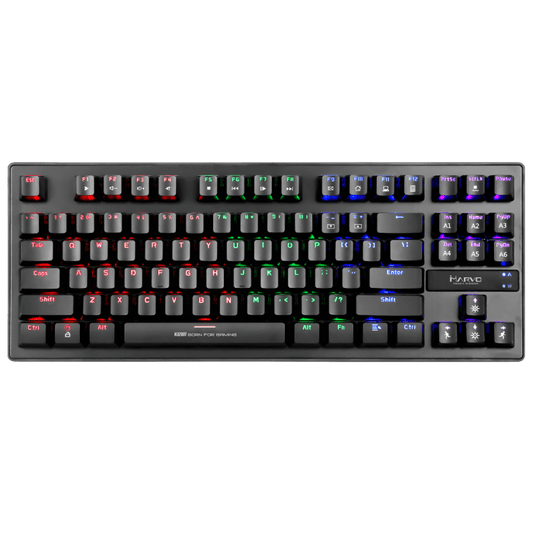 Compact Gaming Mechanical Keyboard Rainbow RGB Backlit LED Blue Switch 87 Keys - BESTA