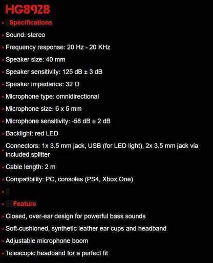 USB LED Backlit Gaming Headset Stereo Headphone Microphone COMPUTER PS4 XBOX ONE - BESTA