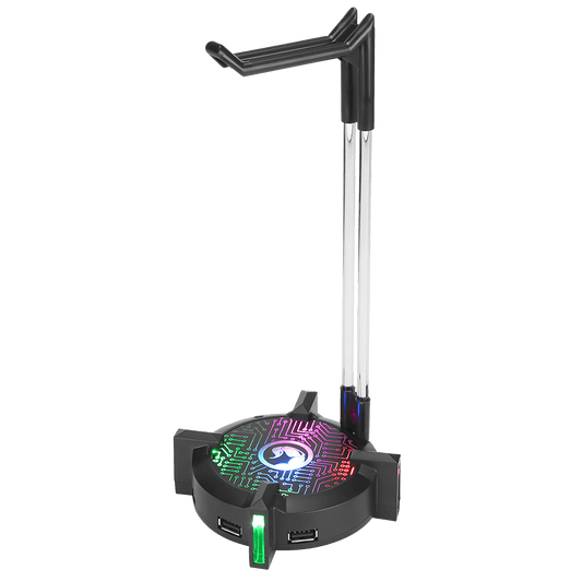 USB 3.0 4 Port Hub RGB Gaming Headset / Headphone Stand 300MB/s - BESTA