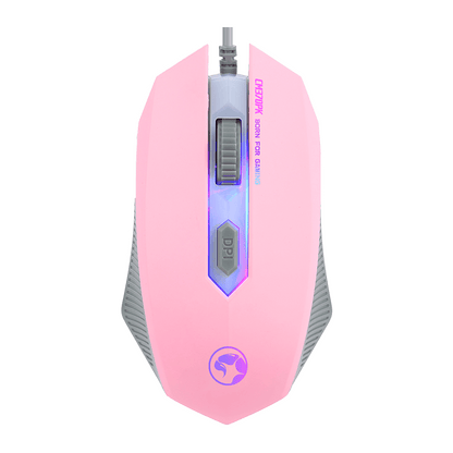 PINK Marvo CM370 RGB LED Backlit Gaming Keyboard Mouse Headset Pad - BESTA