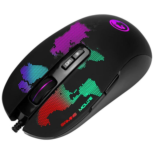 4800 DPI RGB Backlit Wired USB Gaming Mouse Buttons Optical Rainbow Backlight - BESTA