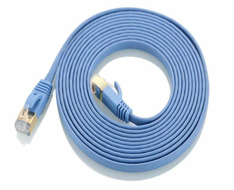 CAT7 RJ45 Ethernet Network Round Flat Cable Patch Lead 0.5/1m/2m/3m/5m - BESTA