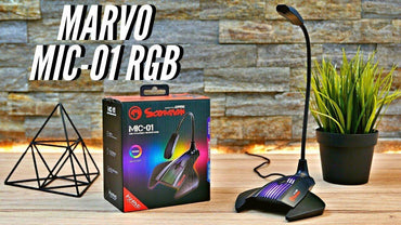 USB RGB Backlit Gaming Desktop Microphone with Flexible Neck Plug and Play - BESTA