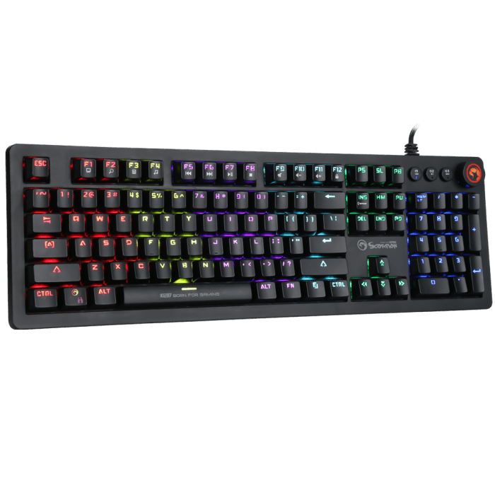 LED Mechanical PC Gaming Keyboard Rainbow Backlit RGB 107Keys Blue Switch - BESTA