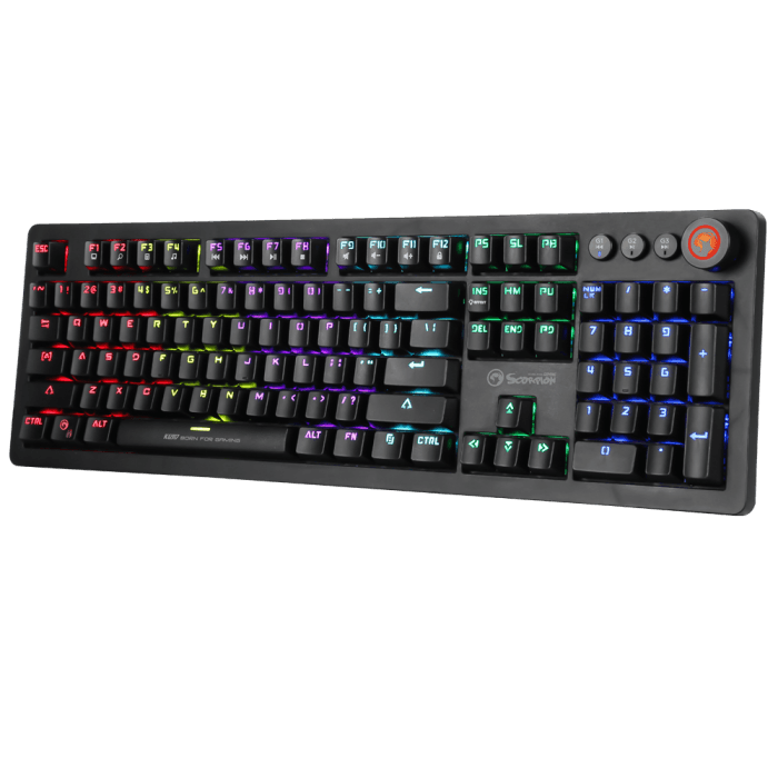 LED Mechanical PC Gaming Keyboard Rainbow Backlit RGB 107Keys Blue Switch - BESTA