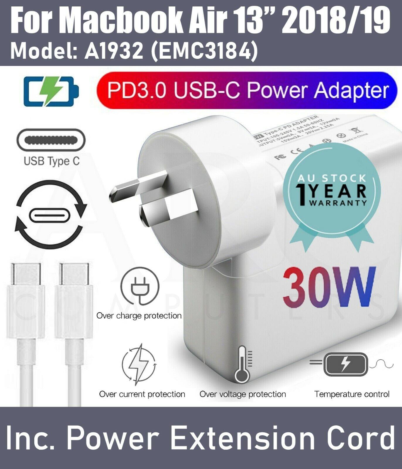 30W USB-C Type-C Laptop Charger Apple Macbook Air 13 Inch Retina 2018 2019 A1932 - BESTA