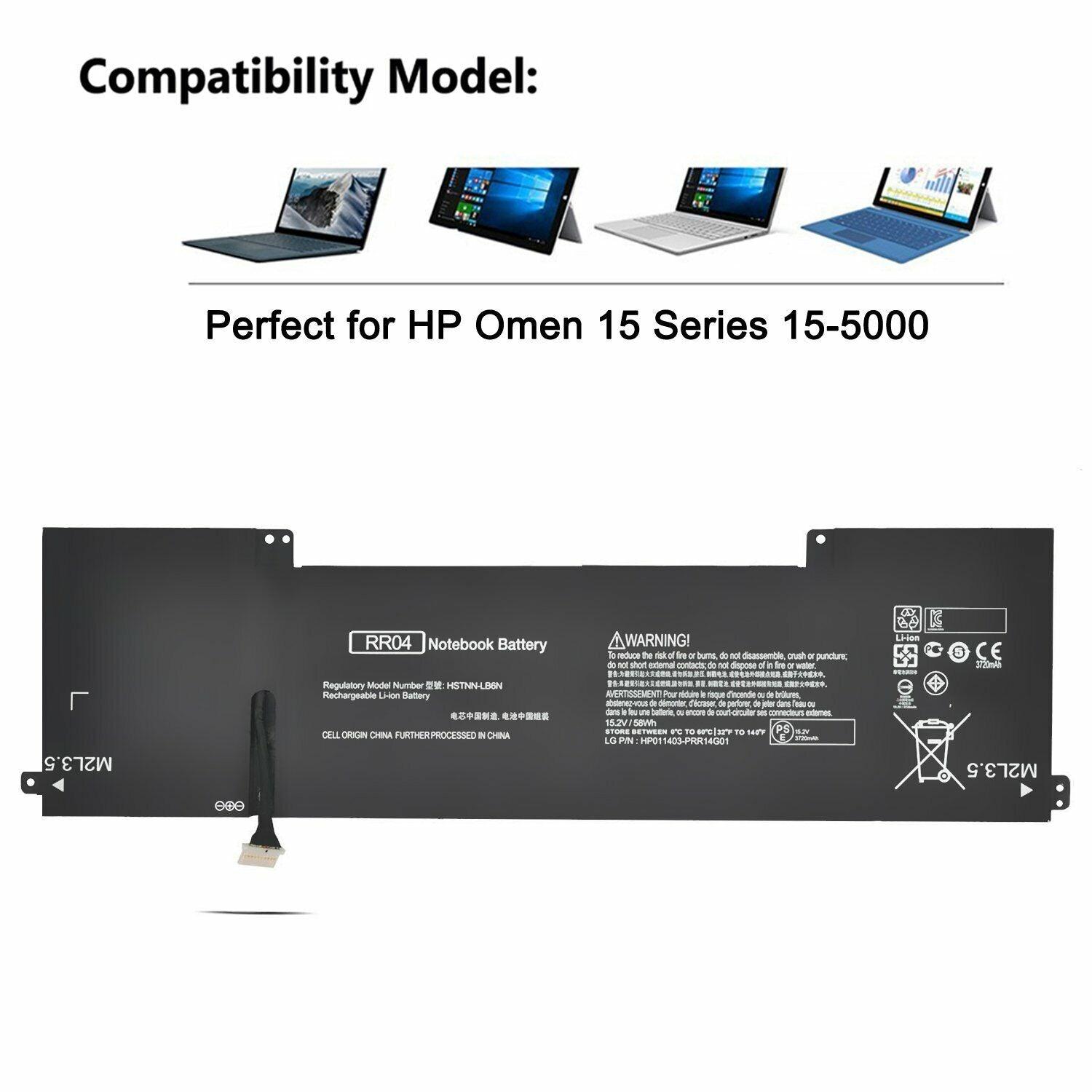 RR04XL RR04 Battery HP Omen 15-5000 15-5014TX 15-5016TX 15-5209TX 778951-421 - BESTA