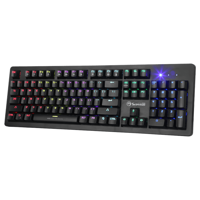 LED Gaming Mechanical Keyboard RGB Backlit USB Wired 104 Keys Blue Switch - BESTA