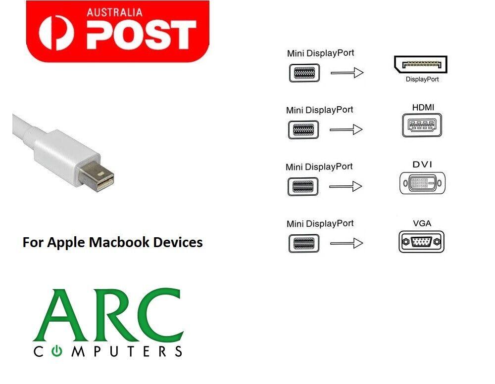 Mini DisplayPort To Display Port DVI HDMI VGA Cable Adapter Convert Male Female - BESTA