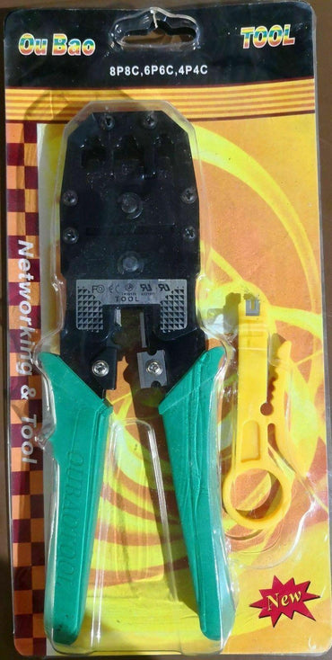 Cat 6 100m RJ45 Network Ethernet LAN Cable Bonus Crimper Tester 10Plugs-Blue - BESTA