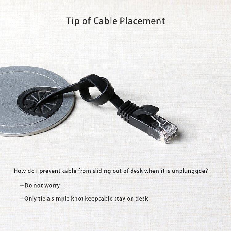 CAT7 RJ45 Ethernet Network Round Flat Cable Patch Lead 0.5/1m/2m/3m/5m - BESTA
