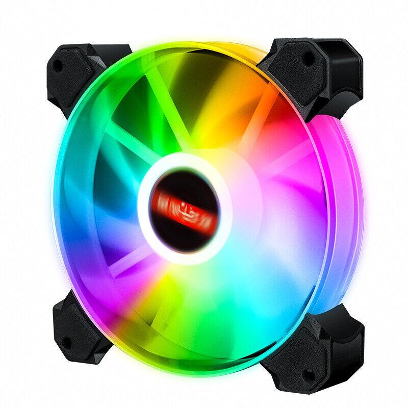 4 Color Dual LED Circle 120mm PC Case Cooling Fans 2Pin Molex 12V DC 12cm - BESTA