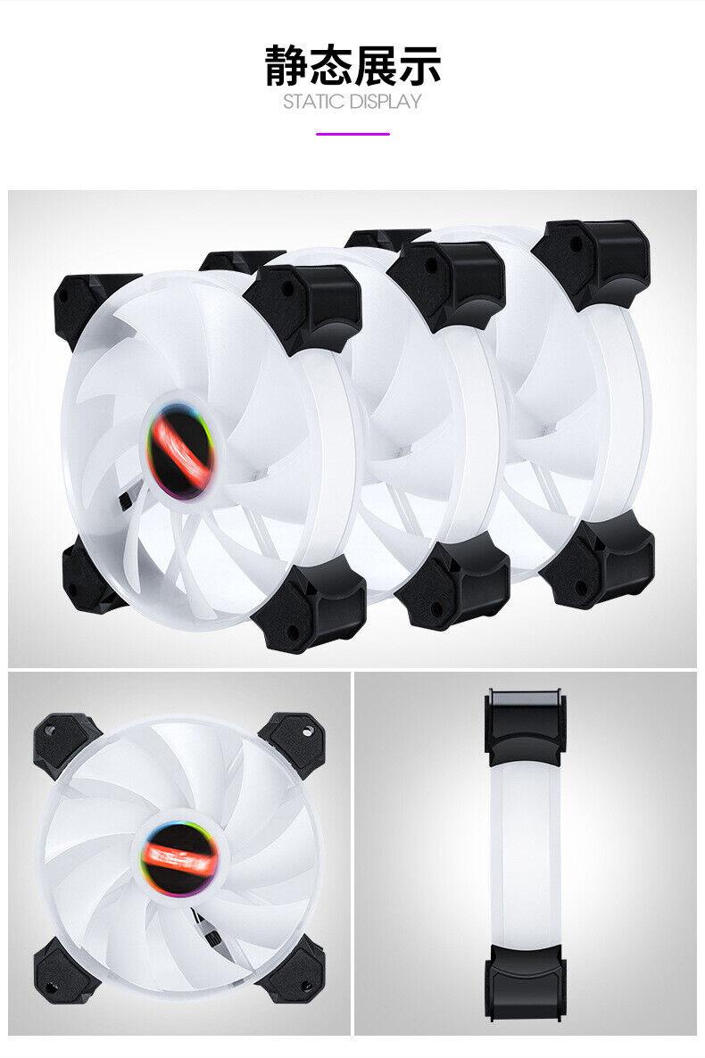 4 Color Dual LED Circle 120mm PC Case Cooling Fans 2Pin Molex 12V DC 12cm - BESTA