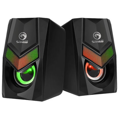 MARVO USB Wired Stereo 2.0 Compact Mini RGB Laptop Computer Gaming Speakers - BESTA