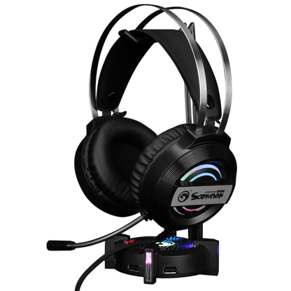 USB 3.0 4 Port Hub RGB Gaming Headset / Headphone Stand 300MB/s - BESTA