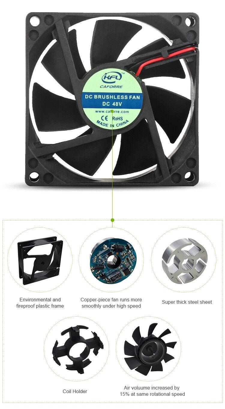 Case Fan 12V DC 80mm PC Case Fans 2 Pin Computer Cooling Fan 25mm Thick - BESTA