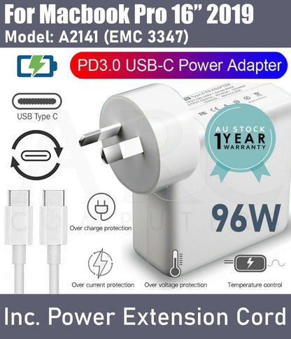96W USB-C Type-C Laptop Charger Adapter For Aple Macbok Pro 16 Inch 2019 A2141 - BESTA