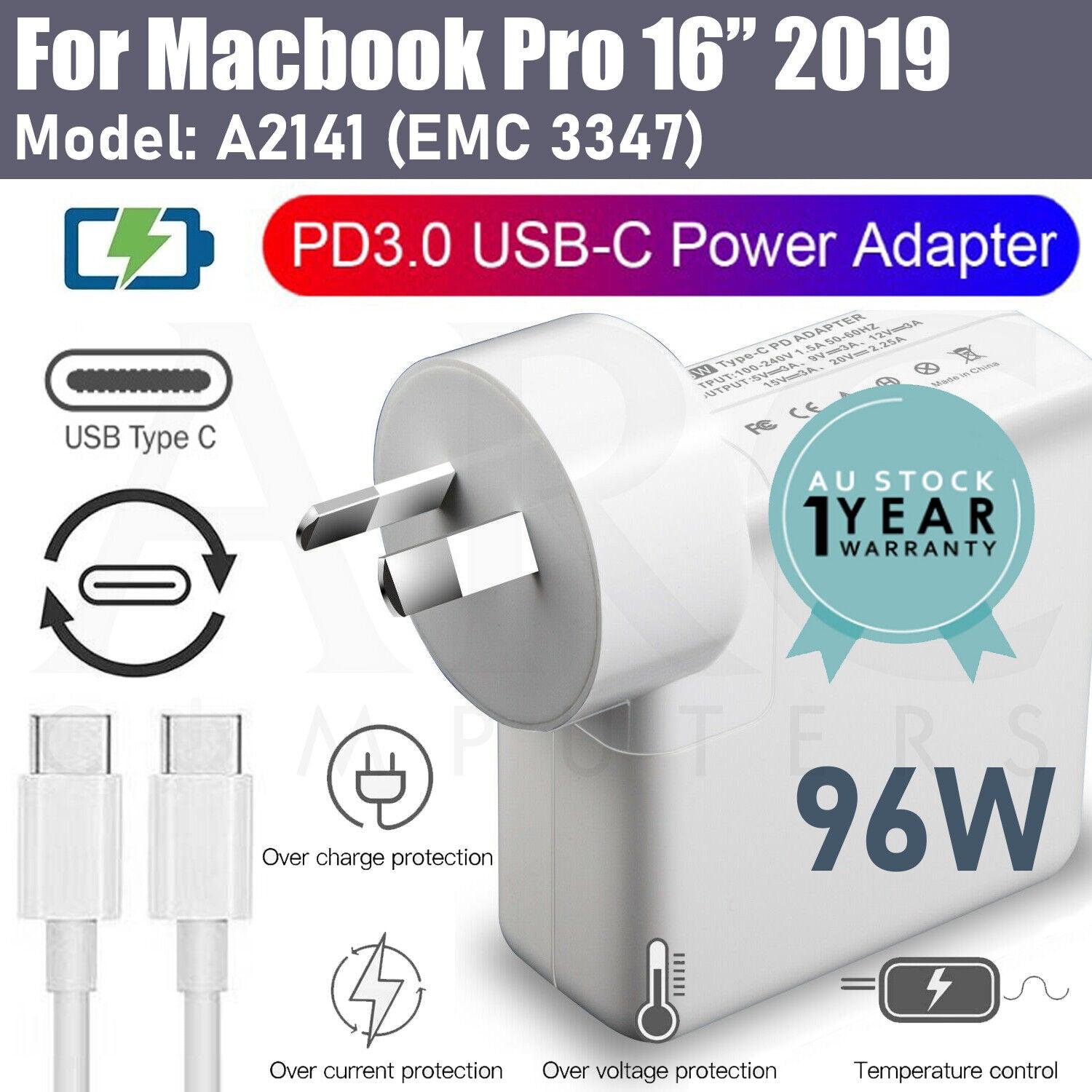 96W USB-C Type-C Laptop Charger Adapter For Aple Macbok Pro 16 Inch 2019 A2141 - BESTA