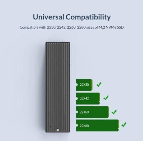 M.2 NVMe SSD To USB3 Type-C Adapter Enclosure 10 Gbps Gen 2 support 2TB - BESTA
