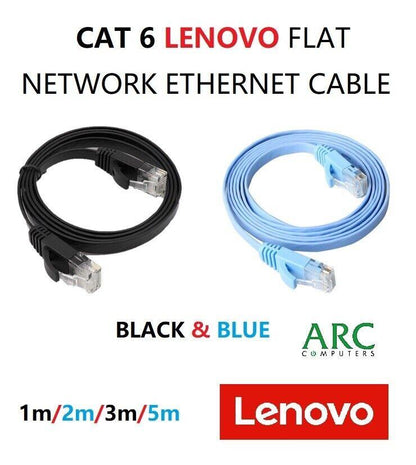 Lenovo CAT6 RJ45 Ethernet Network Flat Colour Cable Patch Lead 1m/2m/3m/5m - BESTA