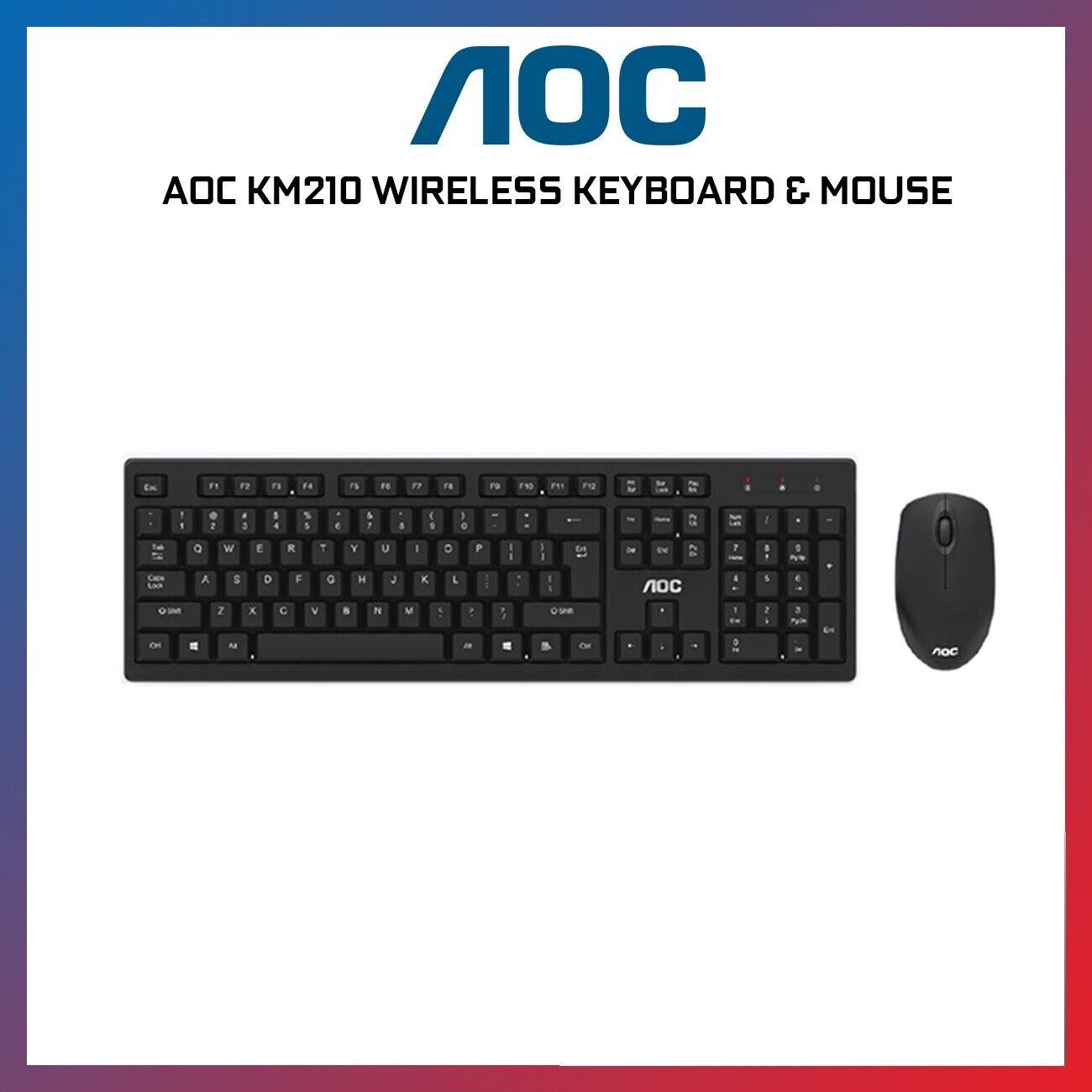 AOC KM210 Wireless Keyboard Mouse Combo Bundle Set 104 Keys Waterproof 2.4GHz - BESTA
