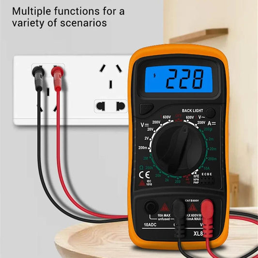 XL-830L Mini Digital Multimeter AC/DC Volt Amp Ohm Diode hFE Continuity Tester - BESTA