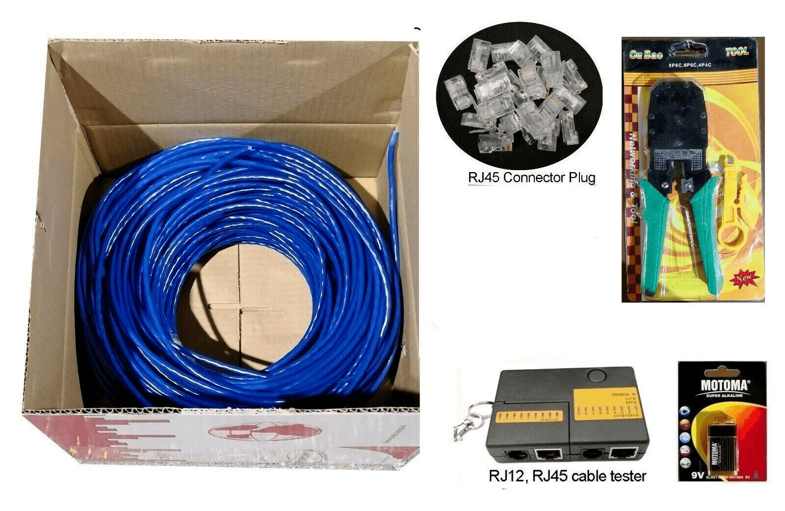 300m 305m 1000 foot Cat 6 RJ45 Network Ethernet LAN POE Cable with Bonus Items - BESTA