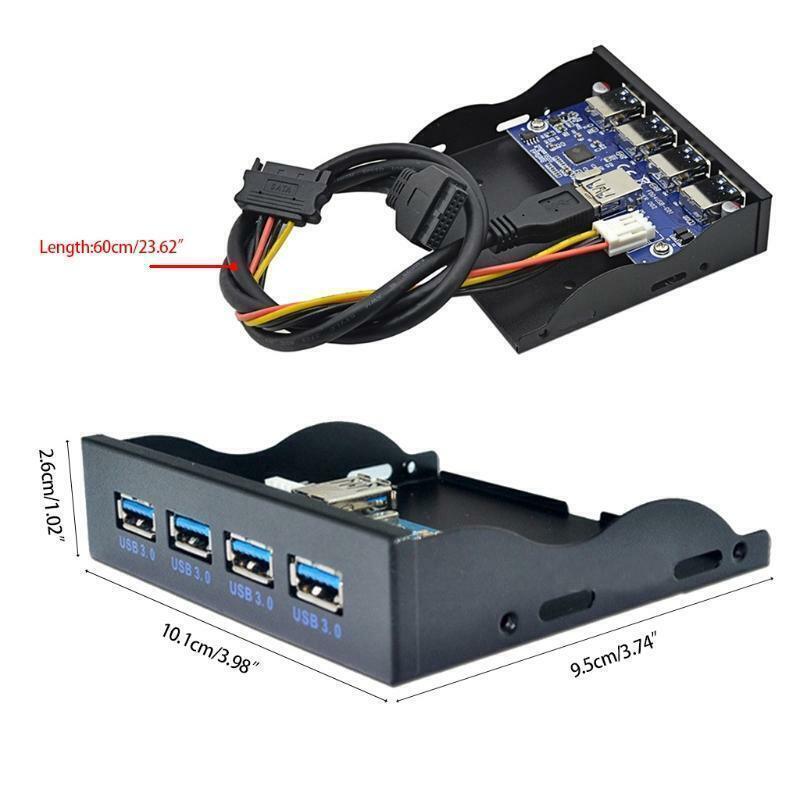 3.5" Bay Front Panel to USB 3.0 4-Port hub 19pin 20Pin Motherboard - BESTA