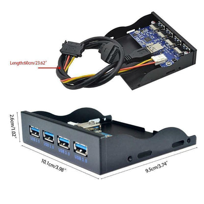 3.5" Bay Front Panel to USB 3.0 4-Port hub 19pin 20Pin Motherboard - BESTA