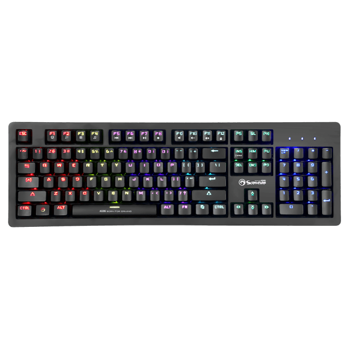 LED Gaming Mechanical Keyboard RGB Backlit USB Wired 104 Keys Blue Switch - BESTA