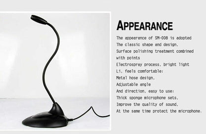 Somic Desktop Microphone 3.5mm Wired Plug and Play Speech Chat for Laptop PC - BESTA