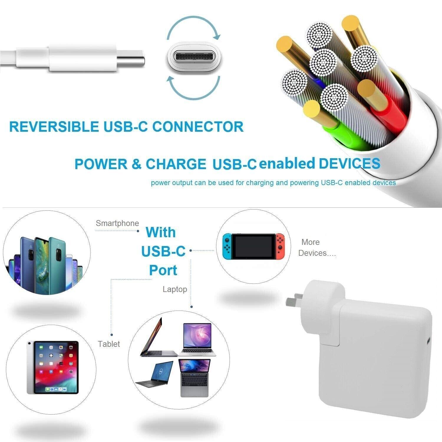 30W 61W 87W 96W USB-C Power Adapter Charger Type-C for Apple Macbook Pro Laptop - BESTA