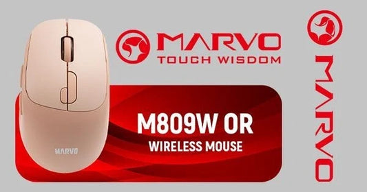 Marvo M809W BK Wireless Mouse - High Precision, Ergonomic Design, Silent Click,