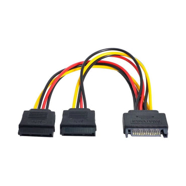 SATA 15pin Hard Disk Power Male to 2 Female Splitter Y 1 to 2 Extension Cable