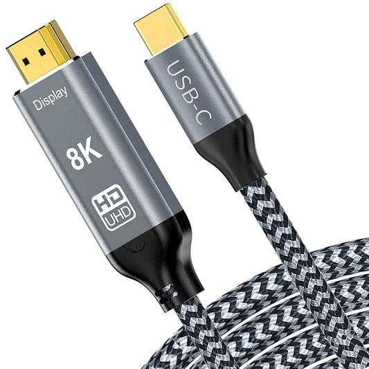 Type C USB C 3.1 to HDMI 2.1 Cable 8K@60HZ 4k@120HZ Ultra High-Speed 48Gbps (2M)