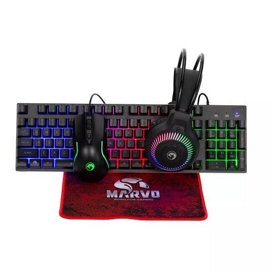 MARVO CM310 Loot 30Black 4-In-1 Gaming Combo Membrane Desktop